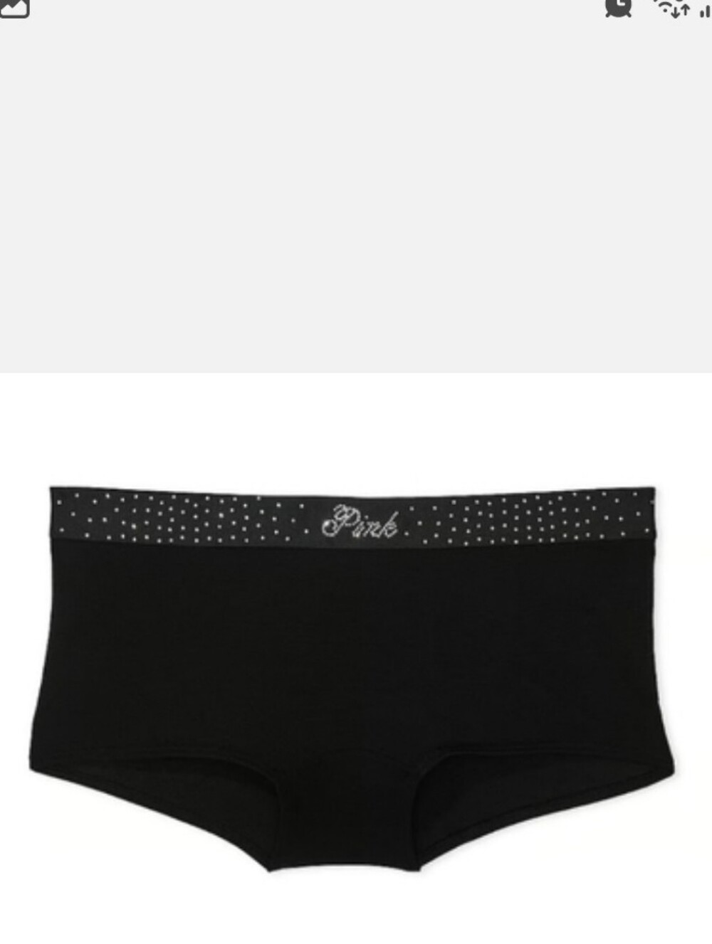 Victoria's secret PINK Logo Cotton shine Boyshort Panty BLING Y2k NEW! XL